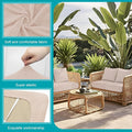 Cushion Covers 12 Pack, Stretch Beige Jacquard Twill Outdoor Sofa Slipcovers
