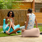 Jaxx Leon Outdoor Bean Bag Ottoman Bench, Premium Sunbrella, Petal