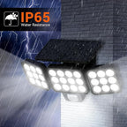 WdtPro Solar Lights Outdoor Flood Light 3 Pack, 3500LM Bright Motion Sensor Outdoor Lights, 3 Heads & Upgrade Glass Panel, LED Solar Powered Security Light Spotlights Waterproof for Outside Yard