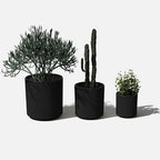 Veradek Demi Series Set of 3 Round Planters for Porch, Patio, Backyard | Durable Plastic-Stone Material | Modern Décor for Tall Plants, Flower