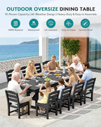 SERWALL Outdoor Dining Chairs Set of 4, All-Weather HDPE Patio Chair with 19.7" Widened Seat, for Backyard, Garden, Black