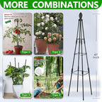 2 Pack Garden Trellis for Climbing Plants, Garden Trellis Rustproof Plastic Coated Metal Plant Support for Vegetables, Vines and Rose Bushes