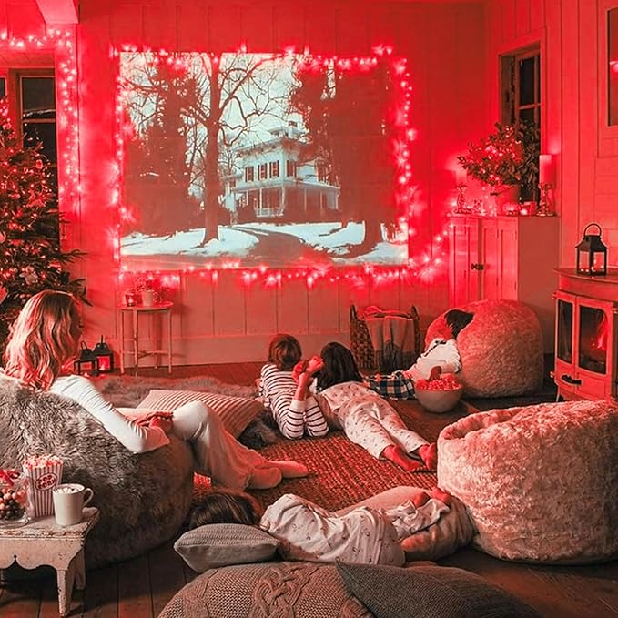 Red String Lights, 500 LEDs, 173 ft, Indoor Outdoor