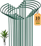 TCBWFY Plant Support Stakes for Large Heavy Plants,10PCS Peony Supports 14"x32" Heavy Duty 5mm Wire Peony Cages,Interlock Garden Supports Ring Border Support,Plant Support Cage for Rose Flowers