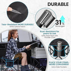 FUNDANGO Oversized Camping Stool for Adults, Thick Padded 18.1 Inch Folding Ottoman Foot Rest, 440 Lbs Heavy Duty Outdoor Camp Chairs with Anti-Slip Foots & Carry Bag for Fishing Lawn Travel (Black)