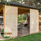 SpaceDresser Waterproof Outdoor Sheer Curtains for Patio - 2 Panels Rod Pocket Indoor Voile Sheer Curtain for Living Room,52W x 108L inch, Beige