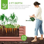 Best Choice Products 8x4x2ft Outdoor Metal Raised Garden Bed, Deep Root Planter Box for Vegetables, Herbs & Flowers, 478-Gallon Capacity, 100% Non Toxic Materials - Terracotta