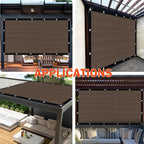 Sun Shade Cloth with Grommets,90% UV Protection Shade Fabric,Pergola Shade Cover Canopy Fence Privacy Screen Balcony,Brown Sunshades for Patio Pergola Garden Backyard Outdoor,Mocha-20x20FT