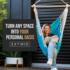 Hanging Hammock Chair Swing – Hanging Chair Outdoor & Indoor - Hammock Swing Chair – Quick & Easy Setup with Hardware Kit – Durable & Spacious Full Body Support – Holds 440 Lbs