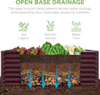 Best Choice Products 4x2x2ft Outdoor Metal Raised Garden Bed, Deep Root Box Planter for Vegetables, Flowers, Herbs, 119 Gallon Capacity, 100% Non Toxic Materials - Burgundy