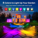 Consciot Solar Spot Lights Outdoor, Adjustable 170° Solar Outdoor Light, 7 Multicolored Garden Light Waterproof IP65, Landscape Lighting for Yard Pool Garden Tree, 4 Pack