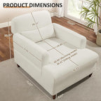 Oversized Chaise Lounge Chair Set of 2, Cloud Fluffy Chaise Sofa Recliner with Adjustable Backrest, Comfy Upholstered Sleeper Couch Bed, Modern Deep Seat Reading Armchair for Living Room, Bedroom
