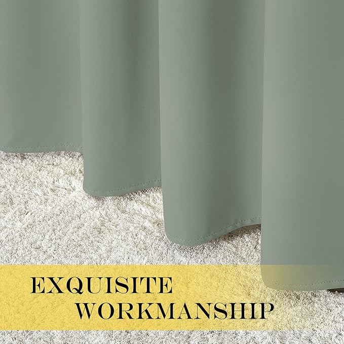 NICETOWN Room Darkening Curtain for Living Room - Energy Saving Thermal Insulated Grommet Room Darkening Curtain/Drape for Bedroom (1 Panel, 46 by 72, Sage Green)