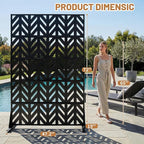VINGLI Privacy Fence Panels, 72H’’ x 47W’’ Metal Privacy Screen Freestanding, Decorative Privacy Panels for Patio Garden Pool, Outdoor & Indoor (Arrowhead)