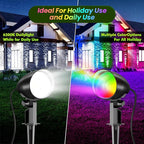 ZZXX 20W RGB Outdoor Spotlight Halloween 120V Color Changing Landscape Lights Waterproof LED Multicoloured Spotlights, Dimmable, Timer, Memory Function with US 3-Plug in (2 Pack)