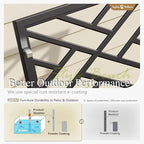 Sophia & William Outdoor Metal Bench Patio Garden Bench, Cast Iron Park Benches for Outside with Minimalist Backrest, Black