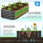 Quictent Galvanized Raised Garden Bed Kit, 6x3x1.5 ft Oval Metal Planter Box Tall for Vegetables Outdoor Backyard, Strengthened by Crossbar, Dark Gray