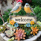 Fairy Garden Stake Decor, Acrylic 2D Garden Fairy Decoration, Fairy Garden Accessories for Outdoor Indoor Yard Lawn Pot Plants (Two-Birds)