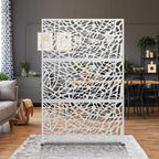 Metal Privacy Screen Outdoor 72" H×47" W, Freestanding Decorative Privacy Screen - Image 6