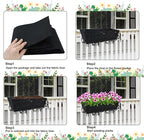 4PCS 24Inch Rectangle Window Box Liner Felt Planter Basket Liner Insert Black Plant Container Liners Non Woven Fabric Liner for Garden Fence Wall Railing Hanging Flower Pot - Avoid Bird Nesting