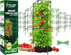 Legigo 6 Pack Square Tomato Cages for Garden- Up to 60 Inch Tomato Plant Support Stakes Cage, Heavy Duty Steel Tomato Trellis Garden Stakes for Raised Garden Bed Climbing Vegetables Cucumbers Flowers