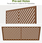 Casaphoria Metal Privacy Screen Outdoor, 72" H x 47" W Freestanding Decorative Privacy Screen for Patio Deck Balcony Garden with Stable Base, Brown-Parallel