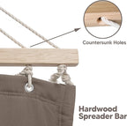 SUNCREAT 55 Inch Extra Large Double Hammock with 12 ft Stand, 475lbs Capacity, Outdoor Portable Hammock with Hardwood Spreader Bar, Extra Large Pillow, Brown