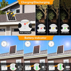 MEIKEE 6 in 1 Solar Spotlights Outdoor, 6W/6V Solar Powered Landscape Lights IP66 Waterproof Auto On/Off Landscape Spotlights with 3 Colors 56ft Cord for Garden Path Yard Patio Light