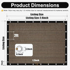 Artpuch 90% Sun Shade Cloth, 5 x 6 FT Pergola Shade Cover Canopy with Grommets, Sun Screen Fabric Tarp for Patio, Outdoor, Garden, Backyard, Mocha