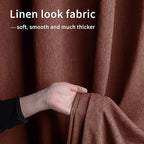 Easy-Going Linen Look Outdoor Curtains Waterproof Windproof Porch Curtains, Soft Thicken Outdoor Privacy Curtains for Patio, Gazebo, Grommet Top and Tab Bottom Drape, 1 Panel, 110x96 inch, Terra Red