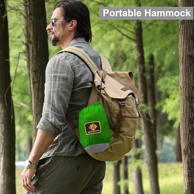 Camping Hammock with Net,Travel Portable Lightweight Hammocks with Tree Straps and Solid D-Shape Carabiners,Parachute Nylon Hammock for Outsides Backpacking Beach Backyard Patio Hiking