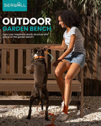 SERWALL Outdoor Bench, HDPE Outdoor Benches Weatherproof, 2-Person Garden Bench with 660 lbs Weight Capacity, Patio Benches for Outdoors, Garden, Porch, Backyard and Park, Brown, 2 Pack