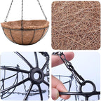 Metal Hanging Planters Basket Set of 3 Hanging Flower Pots 12 Inch Chain Round Wire Plant Holder with Coco Coir Liner Garden Watering Hanging Baskets for Patio Garden Outdoor1