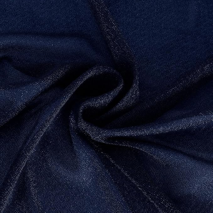 Sheer Outdoor Curtains, Navy Blue Gauze, 4 Panels 29 x 20 Ft