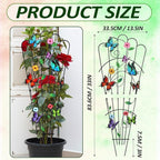 LEIFIDE 2 Pcs 33in Plant Trellis for Climbing Plants Indoor, Butterfly Expandable Large Metal Trellis for Potted, Heavy-duty Tall Rustproof Houseplant Support for Flowers Vine Ivy Pothos Hoya Monstera