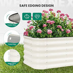 4×2×1.4FT Galvanized Raised Garden Bed Outdoor, Metal Raised Garden Bed Kit, Large Planter Raised Beds, 3 In1 Modular Raised Planter Box Outdoor,Raised Beds for Gardening for Vegetables Flowers Herbs