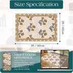 Outdoor Rug, 2 x 3 ft Floral Scalloped Edge Entry Mat in Beige