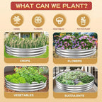 Durable Round Galvanized Steel Raised Garden Bed for Planting,Round Galvanized Steel Fire Ring/Fir Pit for Outdoor- 6×6×1FT,0.8MM Thick (Silver, 72 ins Diameter x 12 ins high)