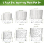 Self Watering Pots for Indoor Plants, 4/5.5/6.3 Inch Plant Pots Indoor Outdoor with Drainage Holes, Deep Reservoir, Plastic Self Watering Flower Pots