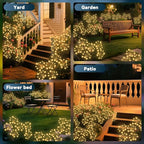 Solar Garden Lights 2 Pack Waterproof Swaying Starburst Light Solar Outdoor Lights for Yard Patio Walkway Pathway Party Wedding Decoration, Unique Gifts for Women, Warm White