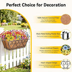 ZeeDix 16 Inch Artificial Flowers Hanging Railing Window Planter Box, 12 Pcs UV Resistant Fake Look Real Flowers with Heart-Shaped Deck Railing Planter Boxes for Porch Patio Balcony Garden Home Decor