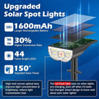 TOBUSA Solar Spot Lights Outdoor 5 Modes, 44LEDs Bright Landscape Spotlights Solar Powered 3 Colors Changing, IP67 Waterproof Auto On-Off Dusk Dawn Solar Outdoor Lighting for Yard Garden Outside Tree