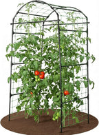 79" Garden Trellis Arch for Climbing Plants – Tall Outdoor Metal Trellis for Vegetables, Peas, Tomatoes,﻿ Cucumber Trellis Arch & Vertical Garden Climber Plant Support for Vine Plants