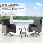 Kullavik 11 Pieces Outdoor Patio Furniture Set,PE Wicker Rattan Sectional Sofa Patio Conversation Sets with 43" 55000BTU Gas Propane Fire Pit Table,Swivel Rocking Chairs Set,Grey