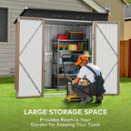 Storage Shed, 6' x 4' Metal, Brown, Double Lockable Doors
