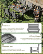 GREENVINES Outdoor Dining Chairs Set of 2 | HDPE | Patio Chair | All-Weather | Grey