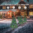 4PCS Solar Christmas Tree Garden Stake Lights Outdoor Waterproof Pathway Lights Xmas Tree Light for Lawn Patio Yard Front Porch Christmas Decor