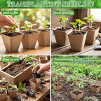 120 Pcs Square Peat Pots for Seedlings with 120 Plant Labels 3.25 and 2.3 Inch Seed Plant Starting Biodegradable Nursery Pots with Drainage Holes for Indoor Outdoor Gardens