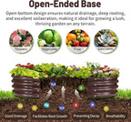 GOOZOO 2PC Galvanized Planter Raised Garden Bed, 4x2x1ft Raised Garden Bed Kit for Gardening Outdoor, Oval Metal Land Planter Box for Vegetables, Fruits, Flowers（Brown）