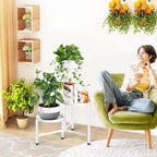 3 Tier Metal Corner Plant Stand Indoor Outdoor, Heightened widened 30 in Tall Multiple Flower Pot Display Holder, Iron Plant Rack Organizer for Living Room Garden Patio Balcony Office White